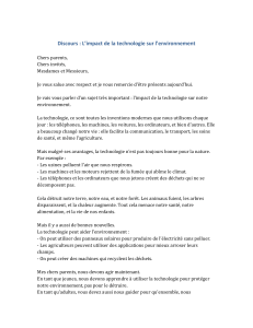 Impact de la Technologie sur l'Environnement : Discours et Solutions