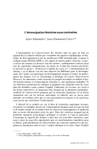 Émancipation féminine : contraintes et opportunités