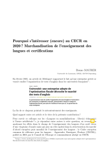 CECR en 2020 : Marchandisation, Enseignement des Langues & Certifications