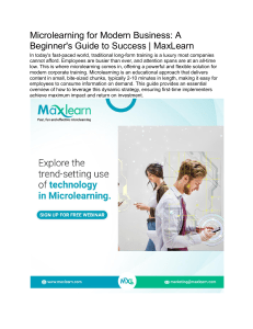 Microlearning for Modern Business  A Beginner's Guide to Success   MaxLearn