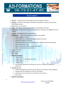Programme formation Excel expert