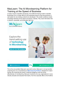 MaxLearn  The AI Microlearning Platform for Training at the Speed of Business