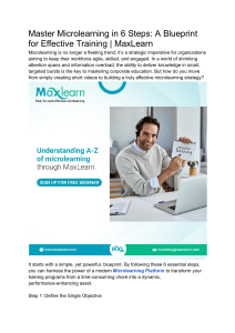 Master Microlearning in 6 Steps  A Blueprint for Effective Training   MaxLearn