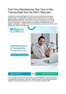 First-Time Microlearning Tips  How to Get Training Right from the Start   MaxLearn