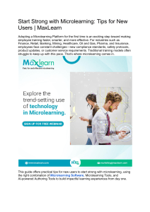 Start Strong with Microlearning  Tips for New Users   MaxLearn