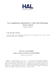 Compléments anti-arthrose pour chevaux : une thèse