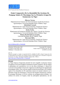 Pompage Solaire vs Thermique au Niger: Étude de Rentabilité
