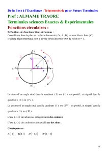 Trigonométrie pour Terminales : Fonctions circulaires et angles associés