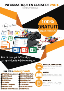 Informatique 2nde C: Cours, Exercices & APC - Nouveau Programme