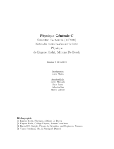 Physique G&eacute;n&eacute;rale C: Notes de Cours (2018-2019) - Cin&eacute;matique &agrave; Chaleur