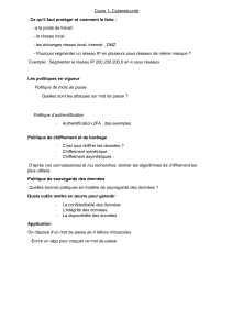 Cours 1 Cybersécurité : Protection, Réseaux, Cryptographie, Sauvegarde