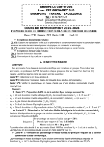 Cours de Renforcement PCT Tle D - Chimie & Physique 2025-2026