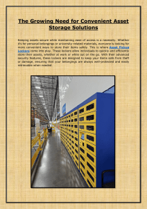 The Growing Need for Convenient Asset Storage Solutions