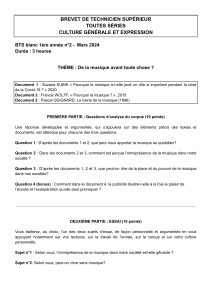 Examen BTS : Musique & Culture - Expression Générale