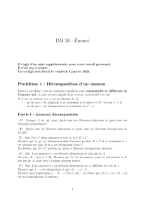 DM 26: Anneaux Décomposables & Nombre d'Enroulements de Poincaré