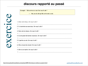 discours rapporté au passé