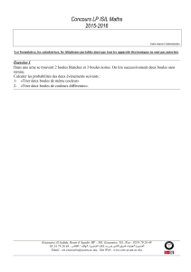 Concours LP ISIL Maths 2015-2016: Probabilités et Matrices