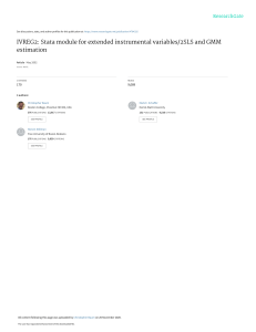 IVREG2: Stata Module for Instrumental Variables, 2SLS & GMM Estimation