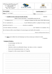 Contrôle de français 2ème AC : Réalisme et récit fantastique