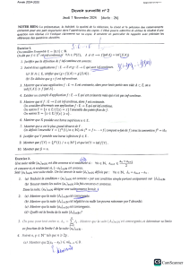 Devoir Surveill&eacute; Math&eacute;matiques - Fonctions et Suites R&eacute;elles