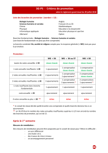 Critères de promotion 3G-PS - Règlement scolaire Luxembourg 2018