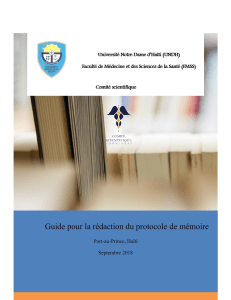 Guide Protocole Mémoire - FMSS/UNDH