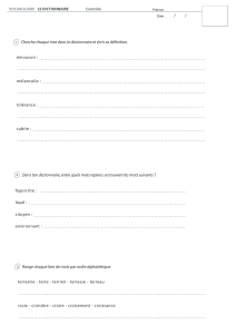 Contrôle de Vocabulaire et Utilisation du Dictionnaire - Exercices