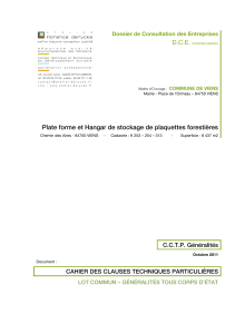 Sp&eacute;cifications Techniques: Construction Hangar Stockage