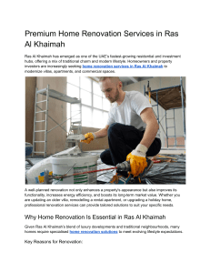Home Renovation Services in Ras Al Khaimah, UAE
