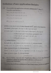 Applications linéaires: Exercices corrigés d'algèbre linéaire
