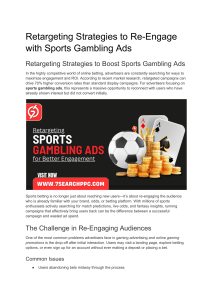 Retargeting Strategies to Re-Engage with Sports Gambling Ads