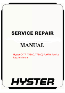 Hyster C477 Forklift Service Repair Manual (T5ZAC, T7ZAC) Electrical