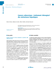 Cancers colorectaux : traitement chirurgical des m&eacute;tastases h&eacute;patiques