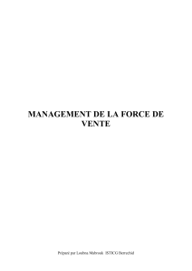 Management de la force de vente : Cours complet