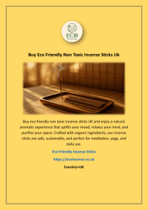 Buy Eco Friendly Non Toxic Incense Sticks Uk 