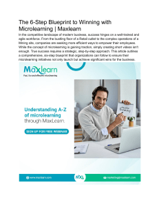 The 6-Step Blueprint to Winning with Microlearning   Maxlearn