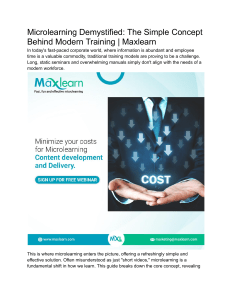 Microlearning Demystified  The Simple Concept Behind Modern Training   Maxlearn