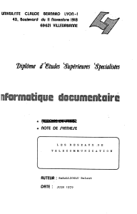 R&eacute;seaux de T&eacute;l&eacute;communication : Note de Synth&egrave;se Universitaire