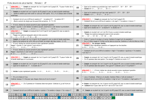 Fiche de calcul mental CP - Période 1
