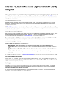Charity Navigator: Find the Best Charitable Organizations
