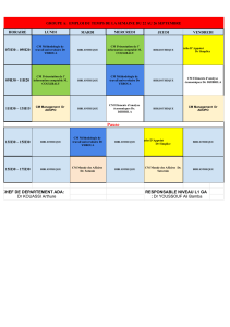 Emploi du Temps Groupe A - Semaine du 22 au 26 Septembre