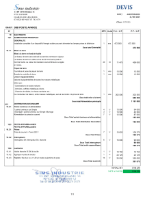 devis DIBI POSTE AVANCE