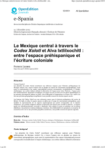 Codex Xolotl et espace au Mexique central