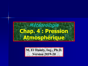 Pression Atmosphérique : Cours de Météorologie