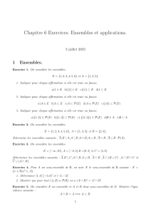 Exercices: Ensembles et Applications