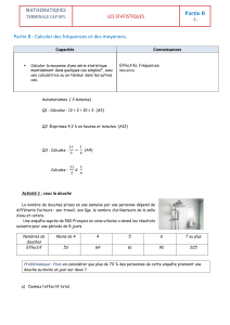 Mathématiques Terminale CAP OPL: Statistiques - Fréquences et Moyennes