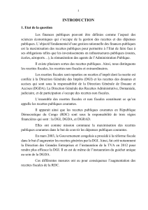 Contribution des recettes non fiscales aux dépenses publiques en RDC