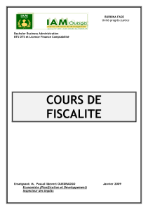 Cours de Fiscalité - Droit Fiscal et Impôts au Burkina Faso (IAM Ouaga)