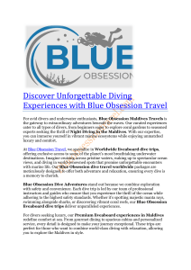 Blue Obsession Dive Adventures