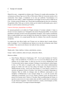Europe et Monde Arabe: Relations Historiques - Syllabus